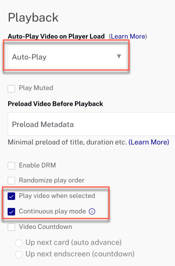 Set autostart and play when selected