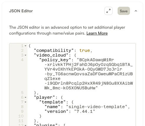 Policy key for the player