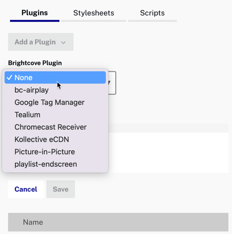 brightcove supplied plugin