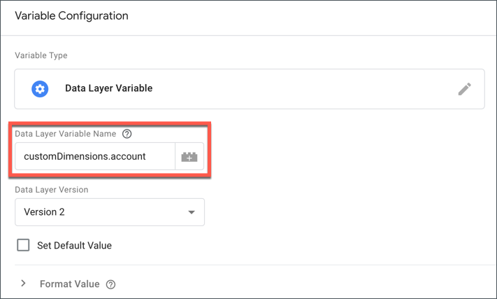 Account variable